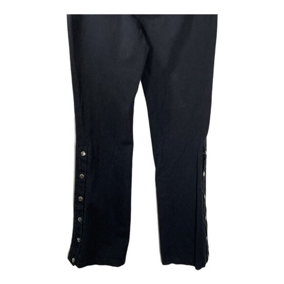 Michael Kors Black Bootcut Pants Size 4 Stretch Snap Leg Zip Pocket Style - Picture 7 of 10
